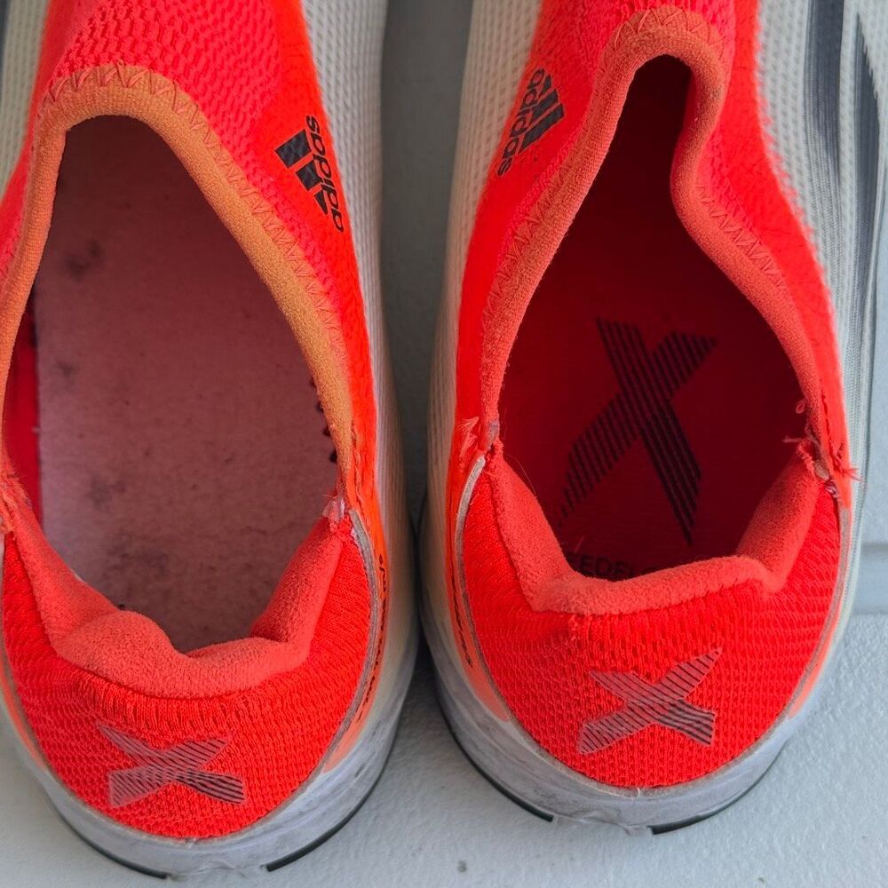 Adidas X Speedflow.3 Laceless Turf Soccer Shoes In White/Orange Youth Size 5 - Picture 6 of 8